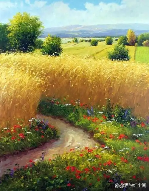 这浩渺的麦田,仿佛是大自然的调色板,洒满了丰盈的暖意