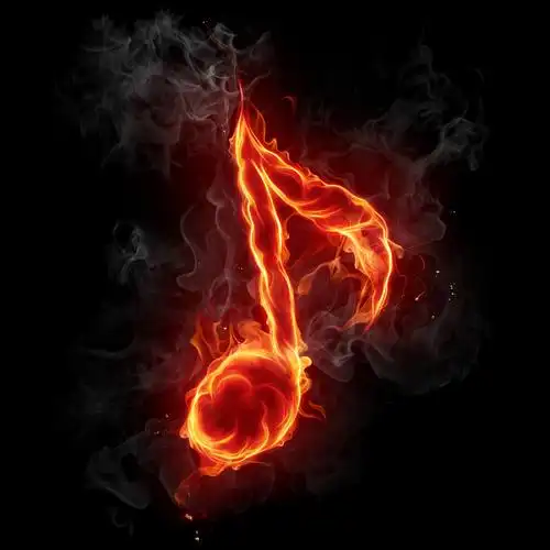 燃烧的音乐符号图片素材(图片id:230266)_-冰水烈火-生活百科-图片素