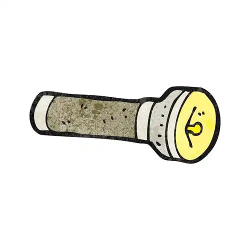 手电筒,矢量,卡通手电筒在白色背景上