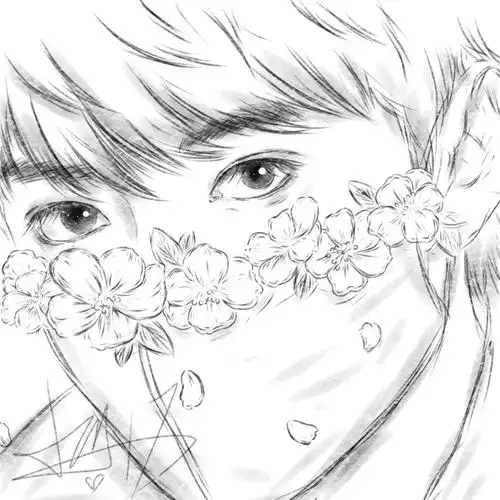 绘画  #板绘  #刘耀文  #口罩  #口罩插花  进度 4/7