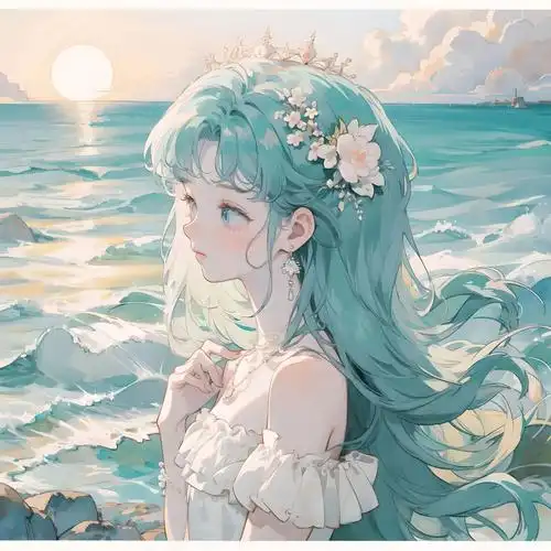 蓝绿色系卡通女生头像合集(有哪些干净纯净的卡通女生头像)|红警乐园