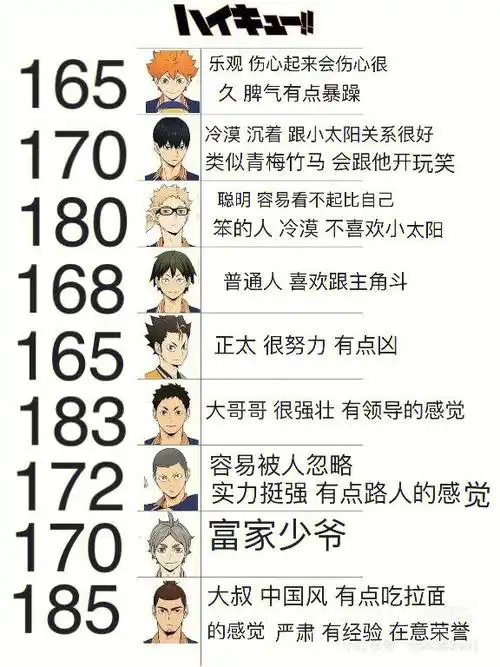 让没有看过排球少年的妹妹填的第一印象