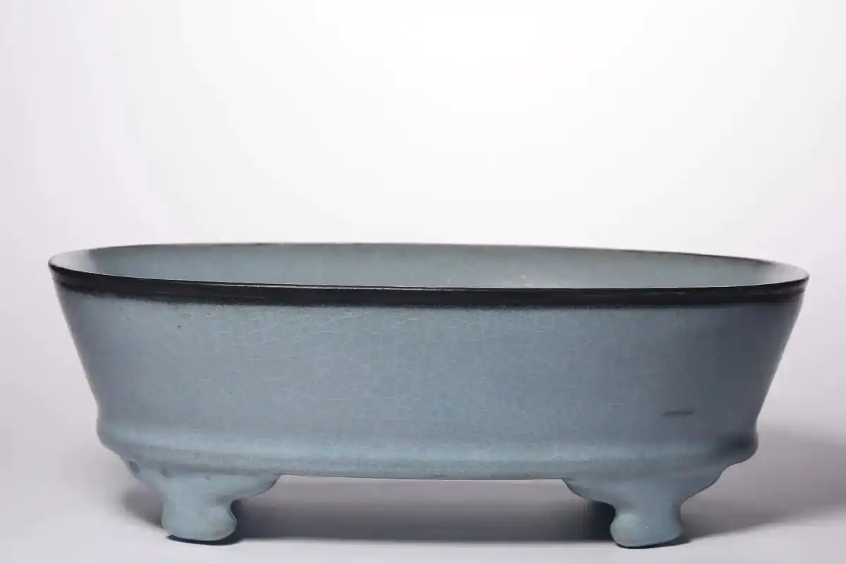 五大官窑之汝窑天蓝釉蟹爪纹水仙盆