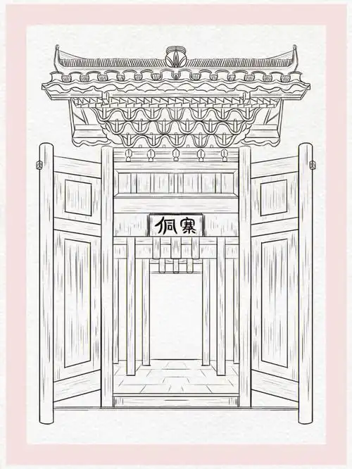 线条练习17100古建筑速写