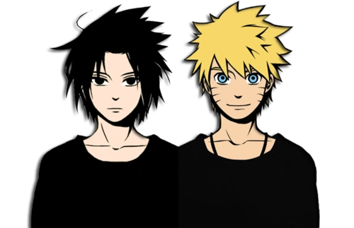 求一张佐助和鸣人的手绘图的原图