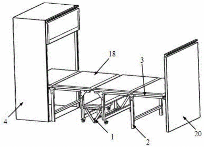 一种带有伸缩结构的铝合金柜式折叠床的制作方法