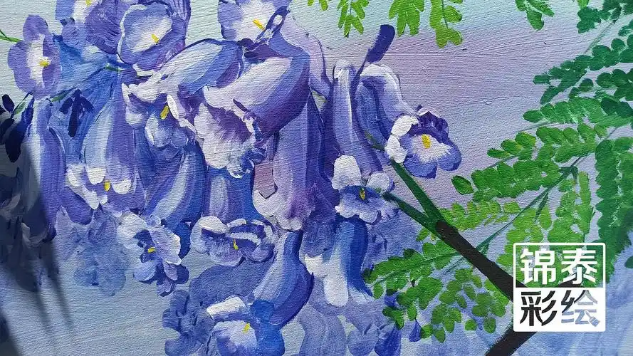 蓝花楹/蓝花楹插画绘画彩绘/昆明蓝花楹电箱彩绘