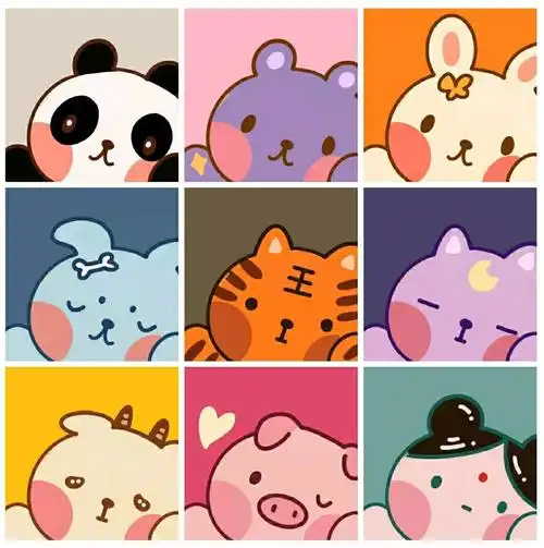 9997今日份可爱动物九人团头/闺蜜头像