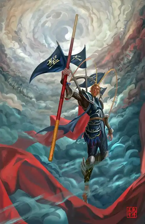 齐天大圣——孙悟空(插画原画)_鬼手画骨-站酷zcool