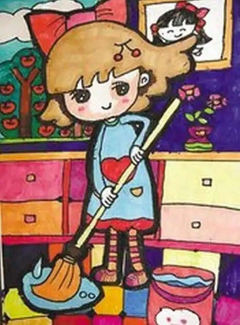 在家可以帮妈妈做家务,扫扫地