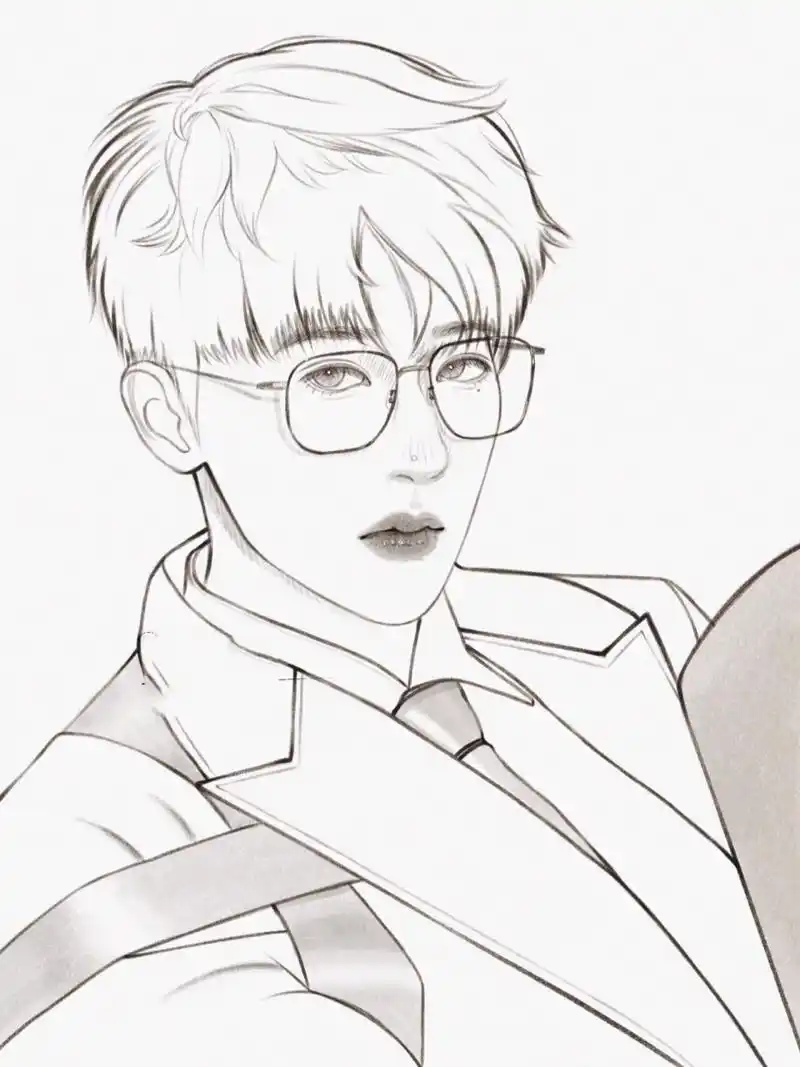 男生线稿分享|蔡徐坤(附步骤图) 这张坤坤存了有段时间啦,好巧今天