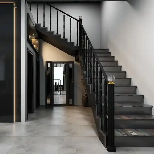 扶手简约工业风楼梯栏杆立柱阁楼高端室内复式阳台围栏杆子护栏