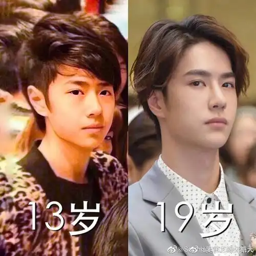 先放一张 王一博从小时候到现在的多图对比,一博从小帅到大 13岁那会