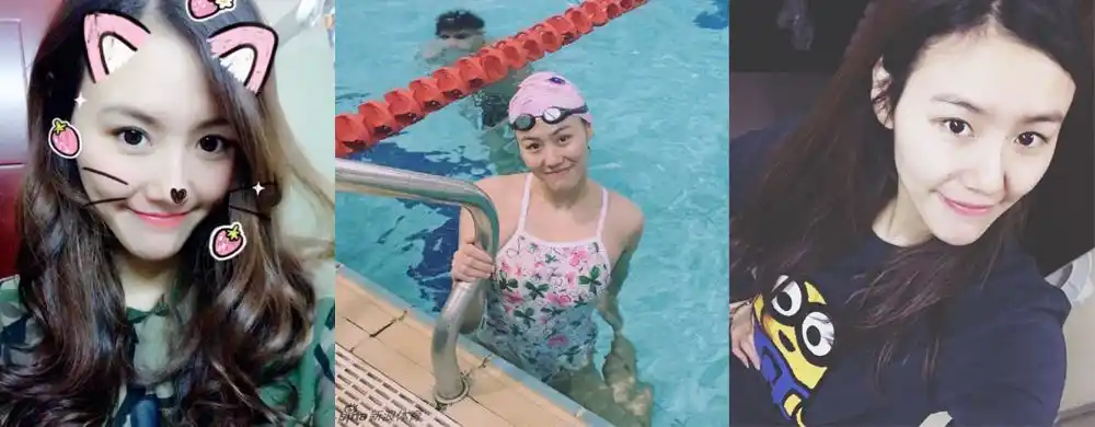 游泳女神刘湘新自拍皮肤白皙