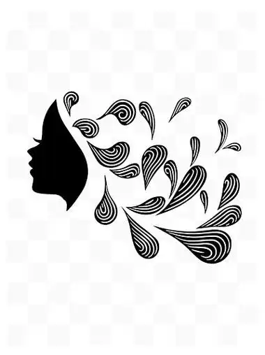 i>时 /i> i>尚 /i>侧脸女性手绘 i>元 /i> i>素 /i>线条 i>画 /i>