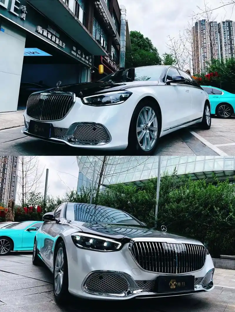 奔驰s400l改装迈巴赫双拼改色贴膜
