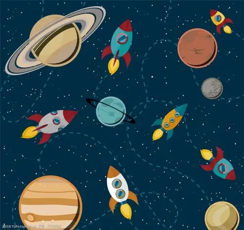 卡通太空插画图片-图行天下图库