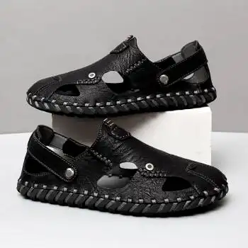 chenlang夏季罗马皮凉鞋男防滑软底休闲外穿运动开车包头凉拖户外沙滩