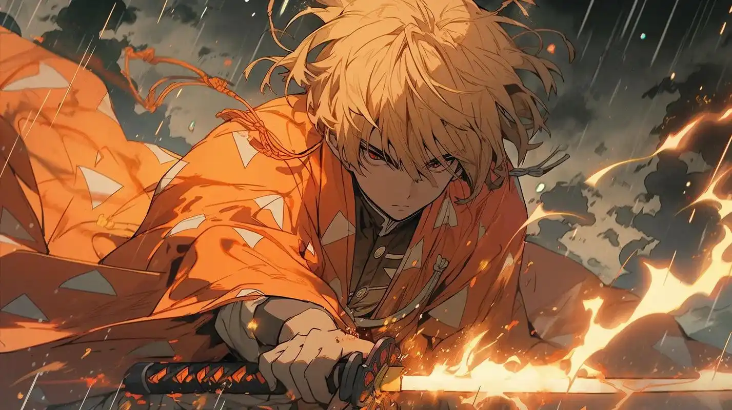 鬼灭之刃超清壁纸-我妻善逸.抖音搜索「壁纸猫」进去小程序, - 抖音