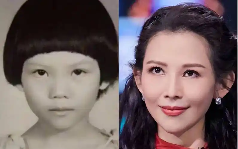 蔡少芬的童年照片,眉眼之间真的是和现在一模一样.