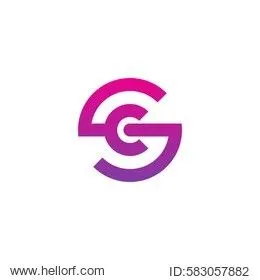 initial letter logo sc, cs, c inside s rounded lowercase purple