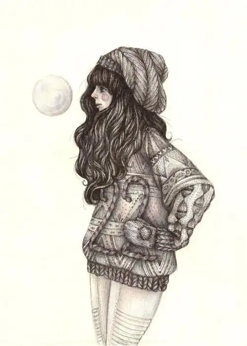 创意女性铅笔画欣赏