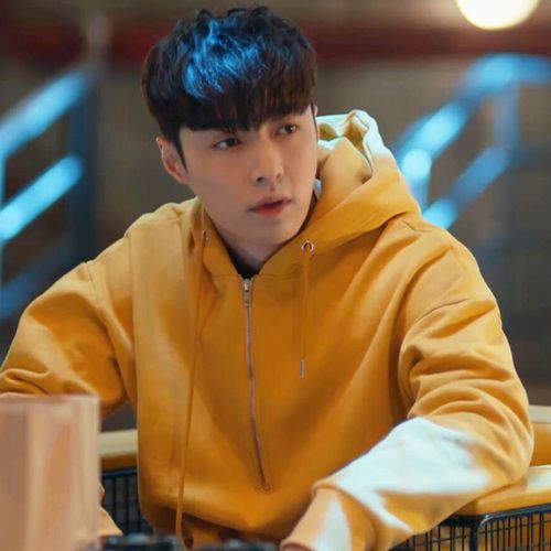 黄金瞳张艺兴同款衣服韩版潮流宽松连帽卫衣男黄色春季纯棉情侣款