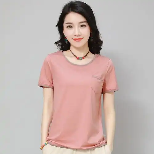 衣服夏天新款上衣宽松纯棉短袖夏装