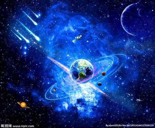 梦幻星空流星雨图片