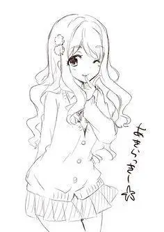 二次元少女背影简笔画q版