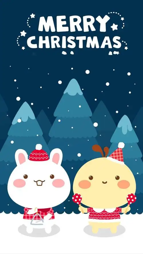 圣诞节可爱卡通唯美背景图