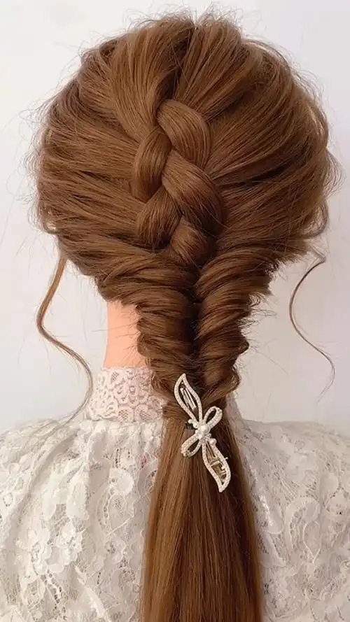 韩系慵懒风马尾编发,巨巨简单,手残党也能学会