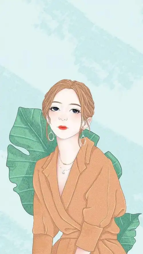 手绘气质女生插画图片高清