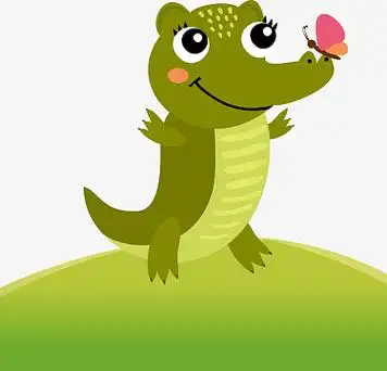 可爱的动物园鳄鱼素材