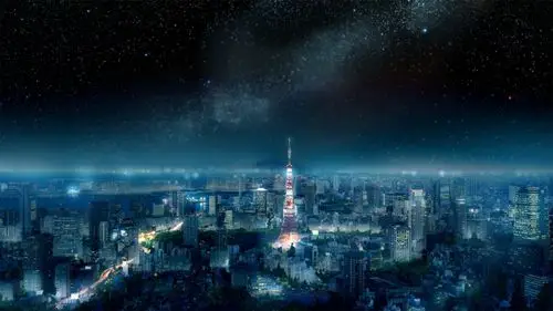东京城市夜晚星空4k动漫壁纸手机壁纸