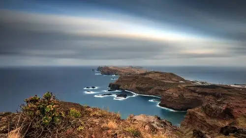 葡萄牙,马德拉群岛,海岸,海洋,黄昏 壁纸 - 1920x1080 全高清