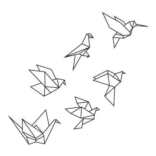 千纸鹤的画法和步骤一学就会的千纸鹤简笔画简笔画简笔画教程文化绘画