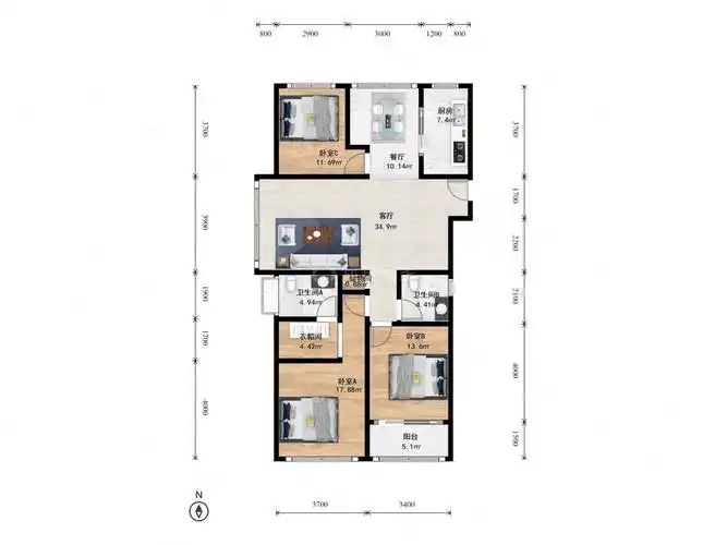 江南国际城精装大三房50万装修全送