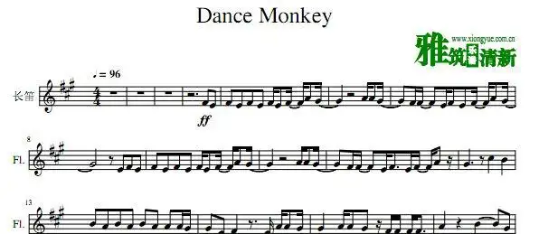 dance monkey长笛谱