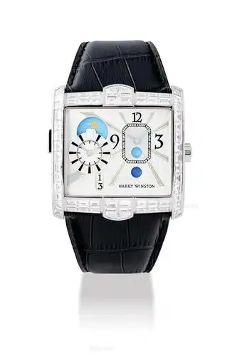 2310 海瑞温斯顿,精细及非常罕有,18k白金镶长方形钻石自动上弦长方形