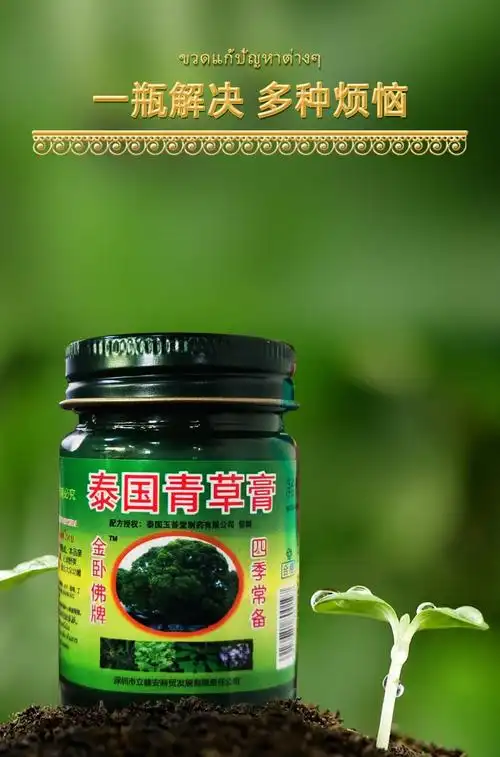 金泰国止痒清凉舒缓扭伤烫伤晕车晕船绿草膏泰国青草膏50g3瓶
