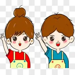 卡通小清新甜美情侣头像男孩女孩素材