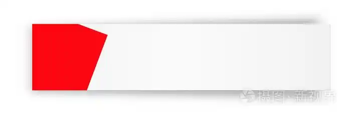 带有红色标签的空白白色横幅