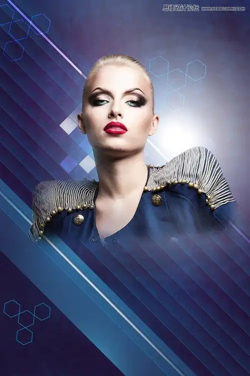 photoshop设计蓝色时尚风格的人像海报(6)