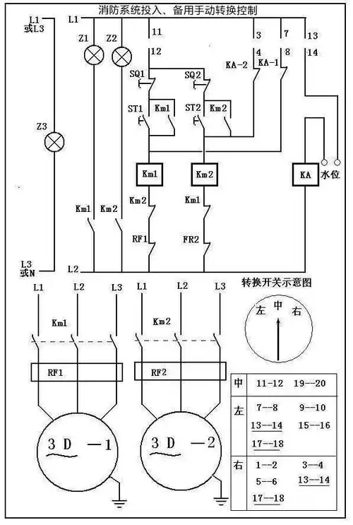 两用一备水泵二次控制回路