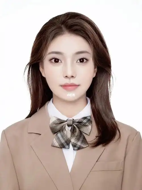 西装证件照美女太正了吧