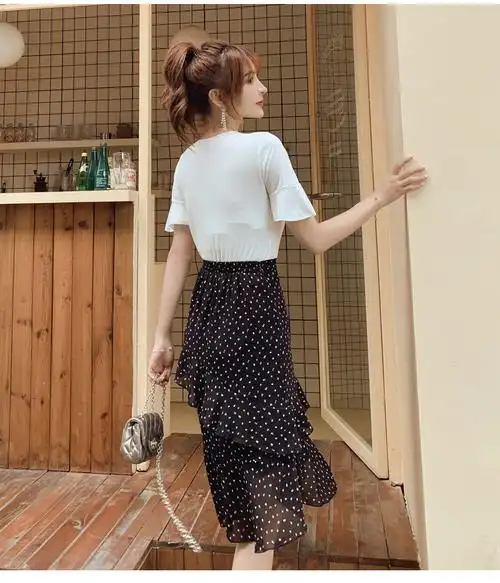 155小个子穿搭春装雪纺半身裙女夏140矮个子搭配中长裙娇小xs显高