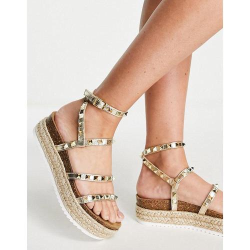 思美登steve madden女款金色凉鞋|kailee studded wedge sandals in