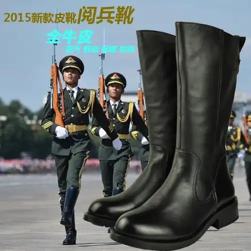 高筒马靴骑士靴男女马术表演阅兵护旗手长筒军靴子仪仗队舞台表演