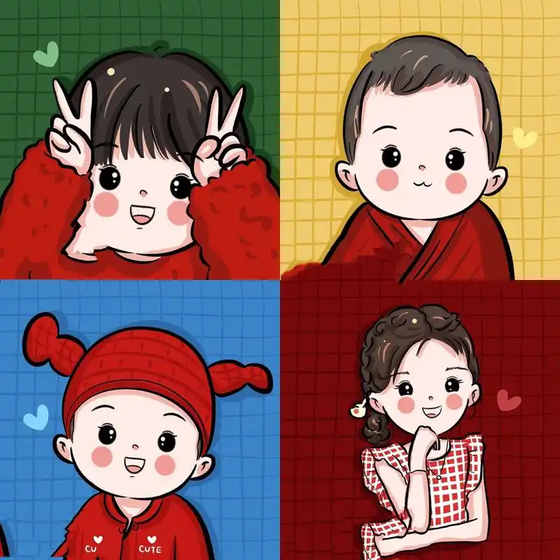 手绘可爱卡通宝宝头像 新年萌娃,近日画过的小宝宝们92太可爱啦